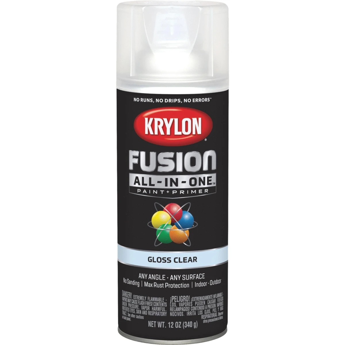 Fusion All-in-one Gloss Spray Paint & Primer, Clear, 12 Oz.