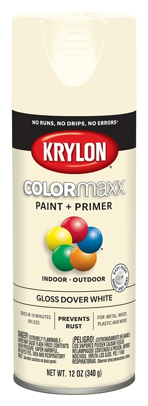 Colormaxx 12 Oz. Gloss Spray Paint, Dover White - Rust Resistant