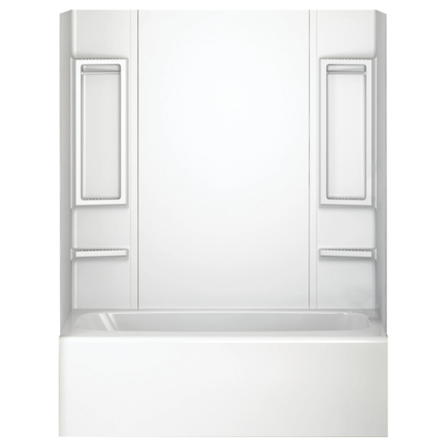 Galiant White Bathtub Wall Surround Set, Glue-Up Installation, 5 Piece