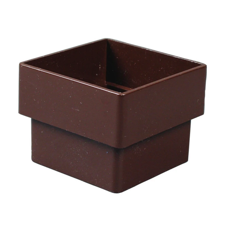 2 In. Brown Vinyl Contemporary Square Downspout Connector T1523