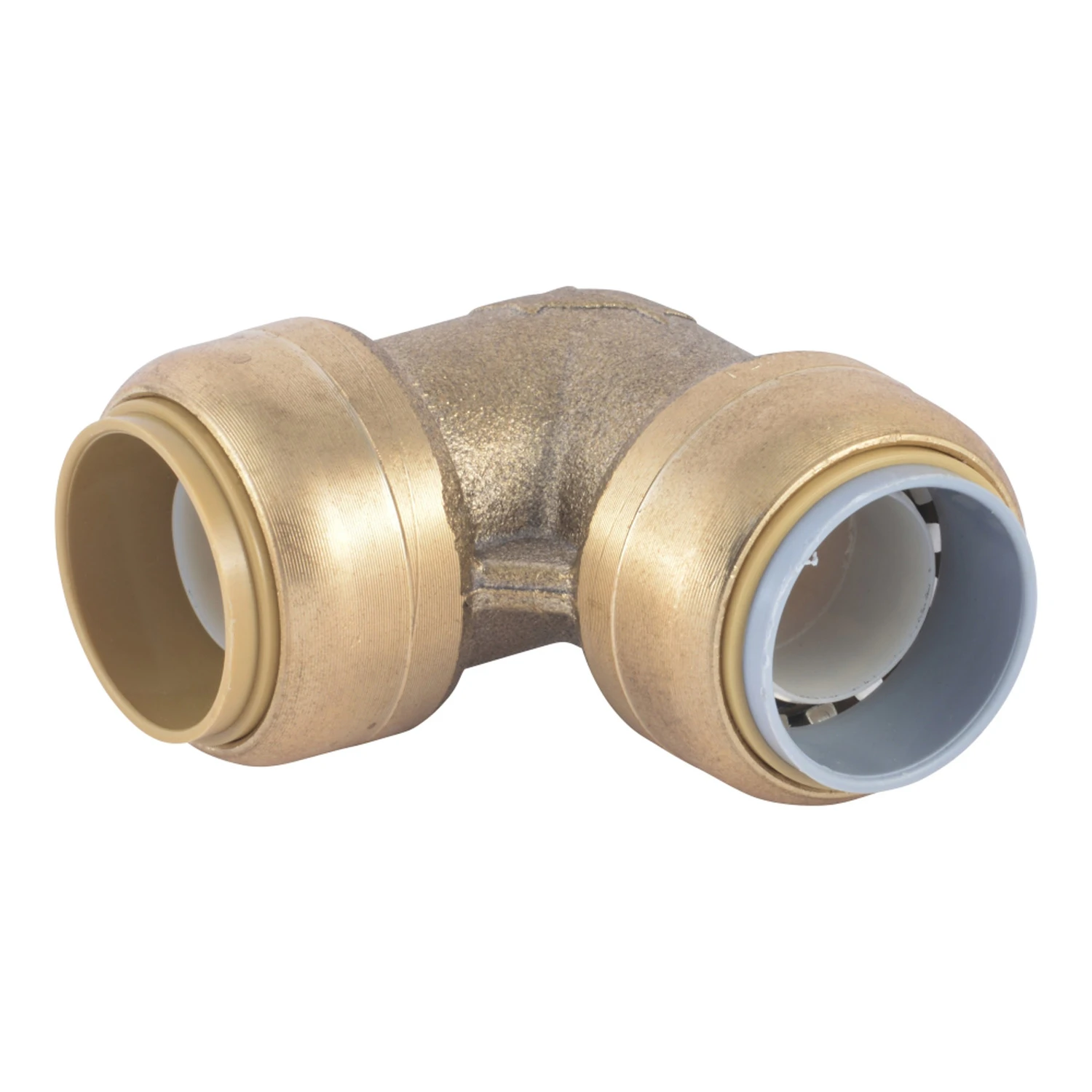 Brass Push-To-Connect Conversion Pipe Elbow, 90-Degree, Polybutylene, 3/4 In.