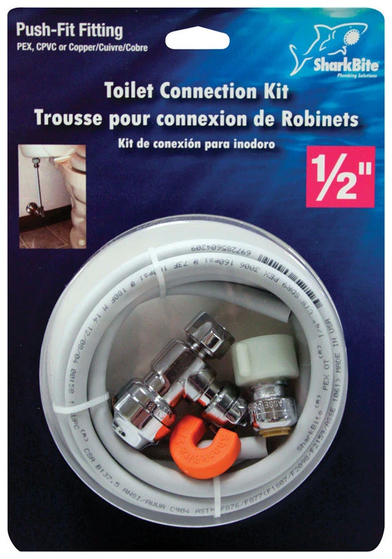 Toilet Installation Kit With Angle Stop And Pex Tubing