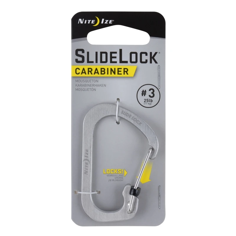 Csl3-11-r6 Classic Utility Slidelock Carabiner, Stainless Steel, 2.1 In.