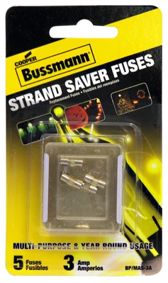 Holiday Mini Light Set Fuse, 3-Amp, 125-Volt, 5-Pk.