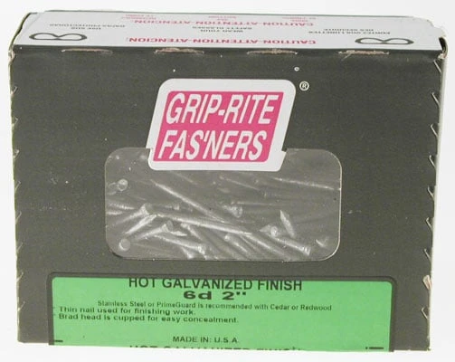 6d 2 In. Hot-dipped Galvanized Steel Finish Nails - 1 Lb Box