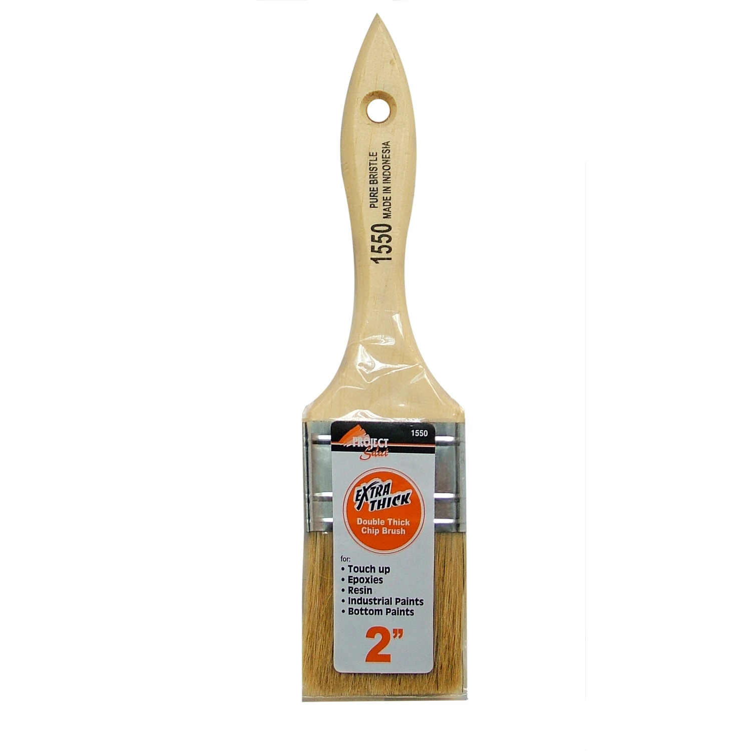 2 Inch Double Thick Chip Paint Brush With Natural Wood Handle