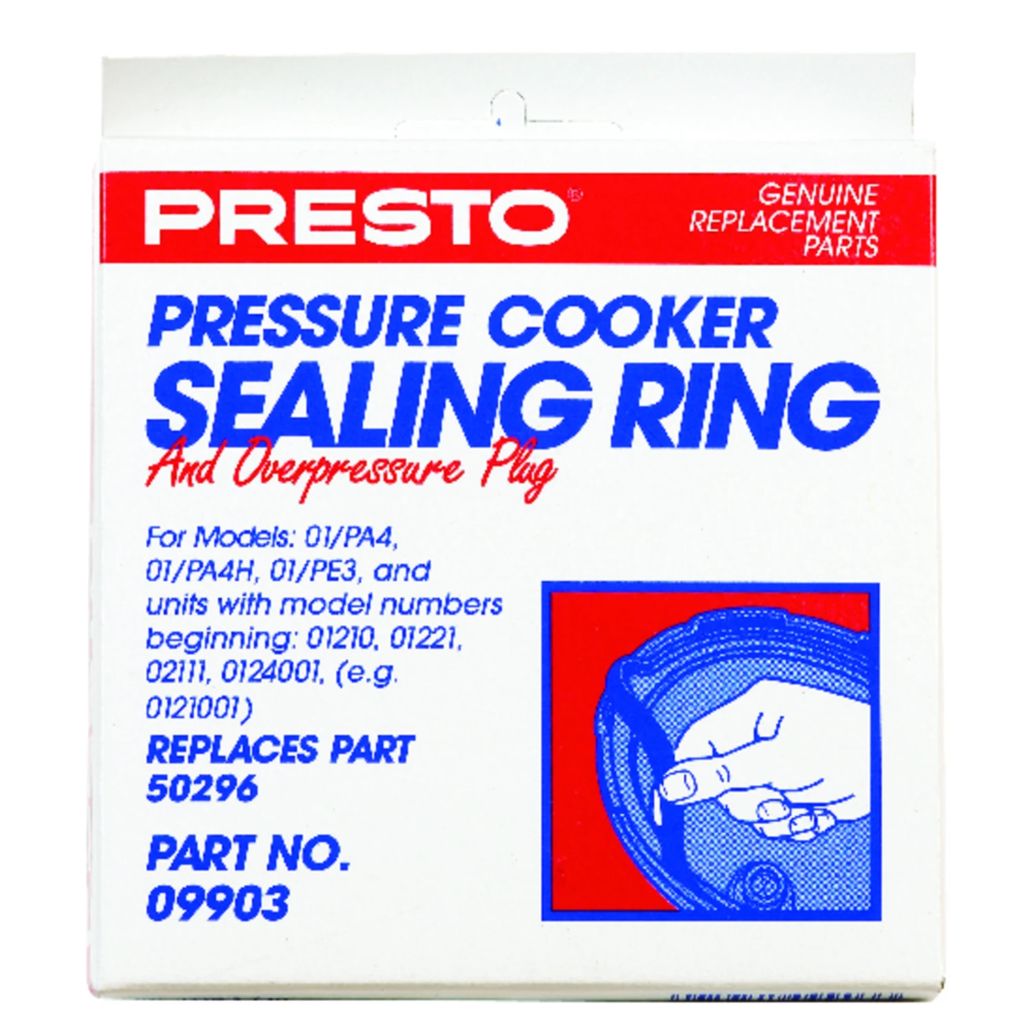 3-4 Quart Pressure Cooker Sealing Ring Model 09903 With Overpressure Plug