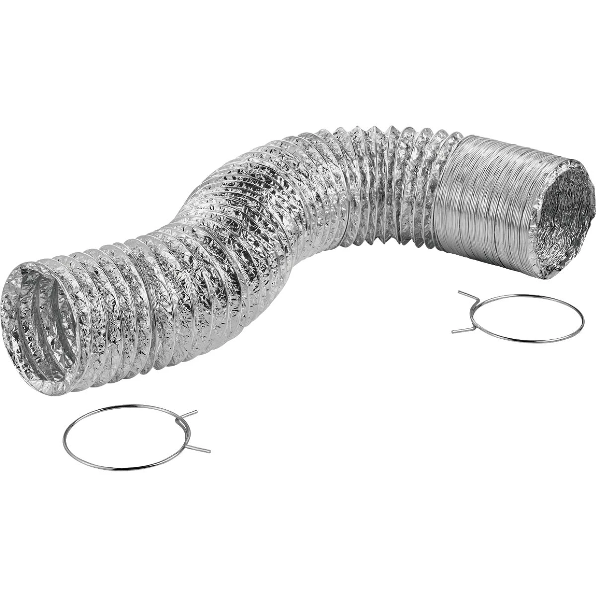 Lama-Flex Duct Pipe, Flexible, Aluminum Film Laminated, 4-In. x 5-Ft.