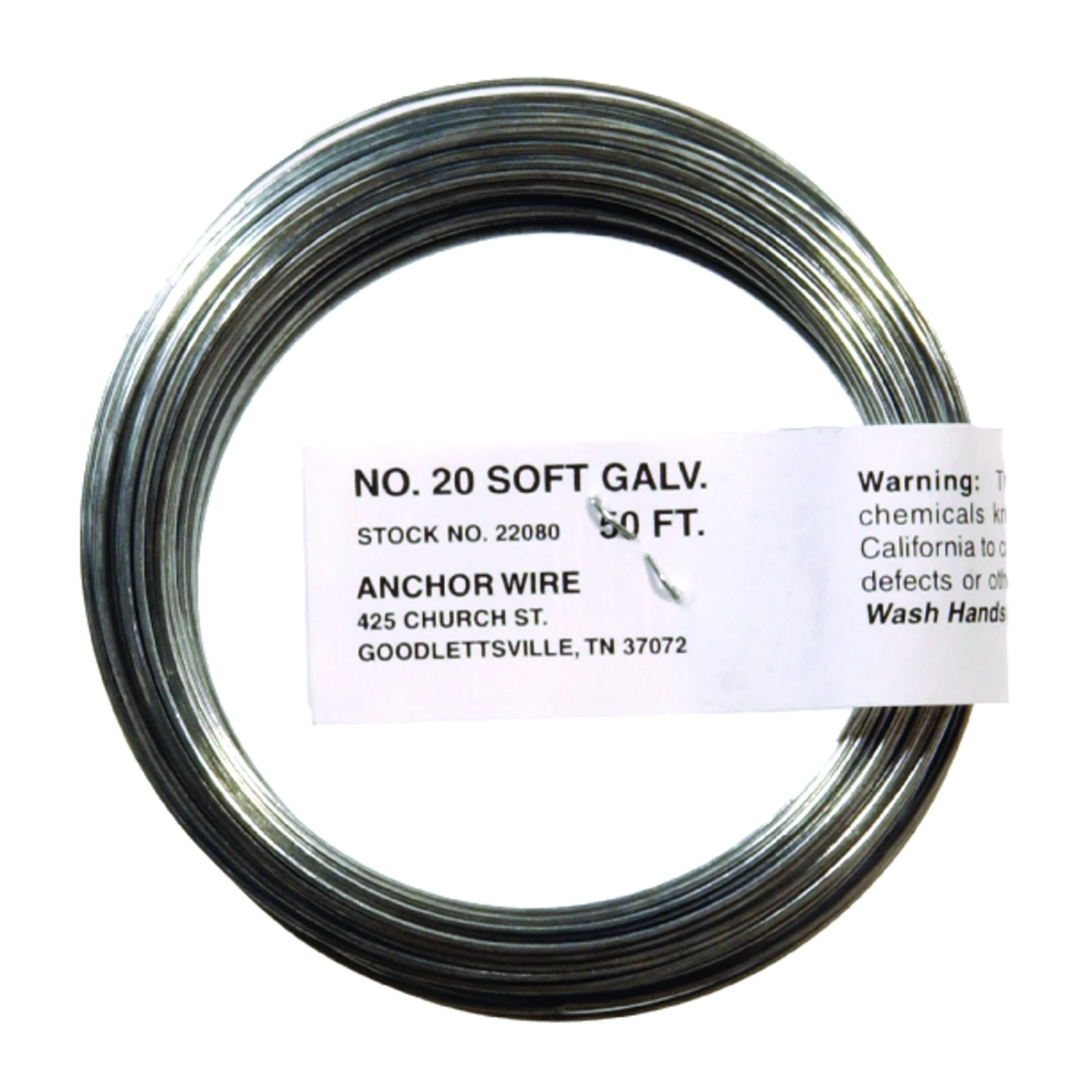 Galvanized Wire, 3.5 In. Dia., 20-Ga., 50 Ft. Coil