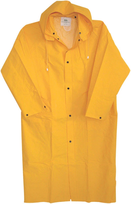 Large Yellow Pvc Rain Coat 48-inch Unisex Waterproof Jacket Model 3pr8000yl