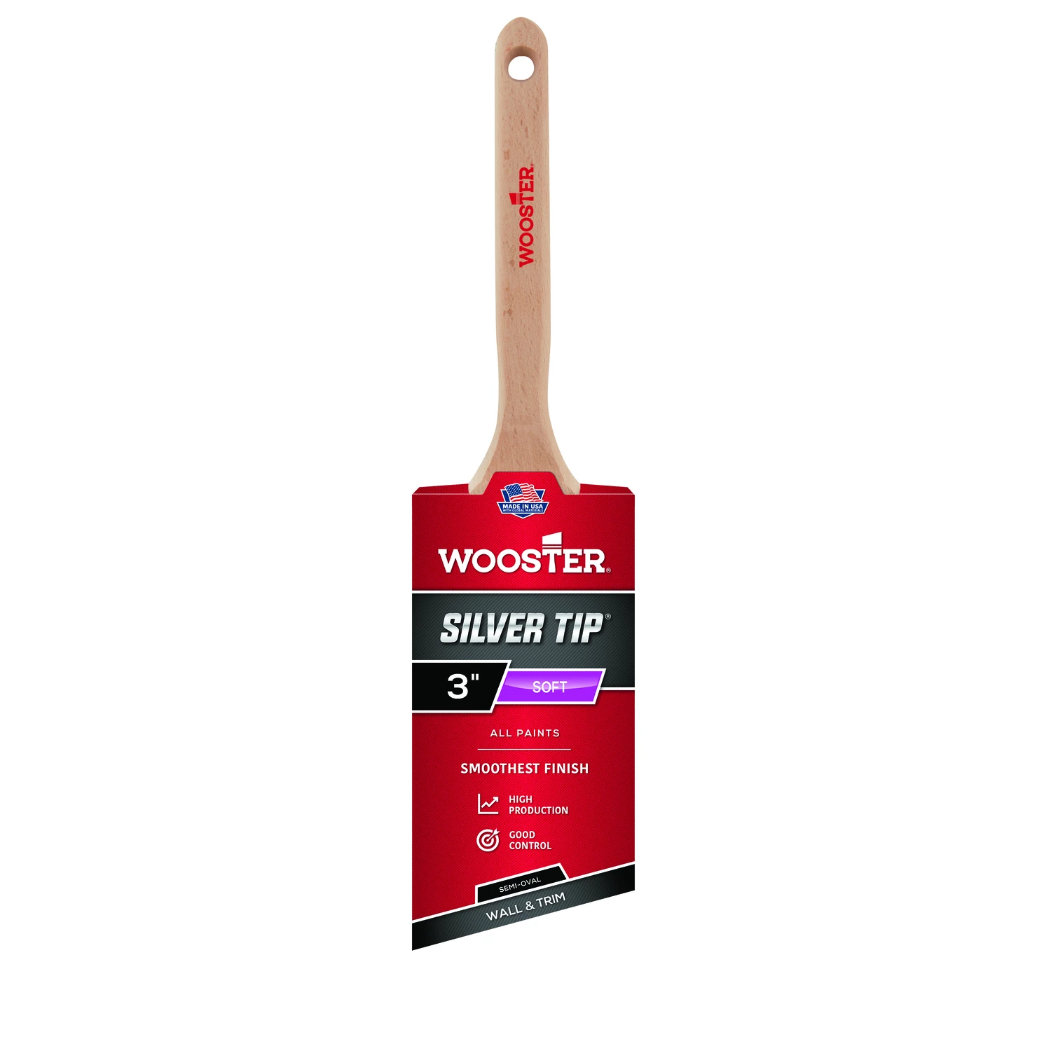 Silver Tip 3 In. Semi-oval Angle Sash Brush - Model 5228-3