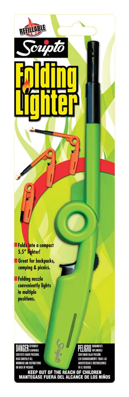 Scripto Refillable Folding Stem Utility Butane Lighter