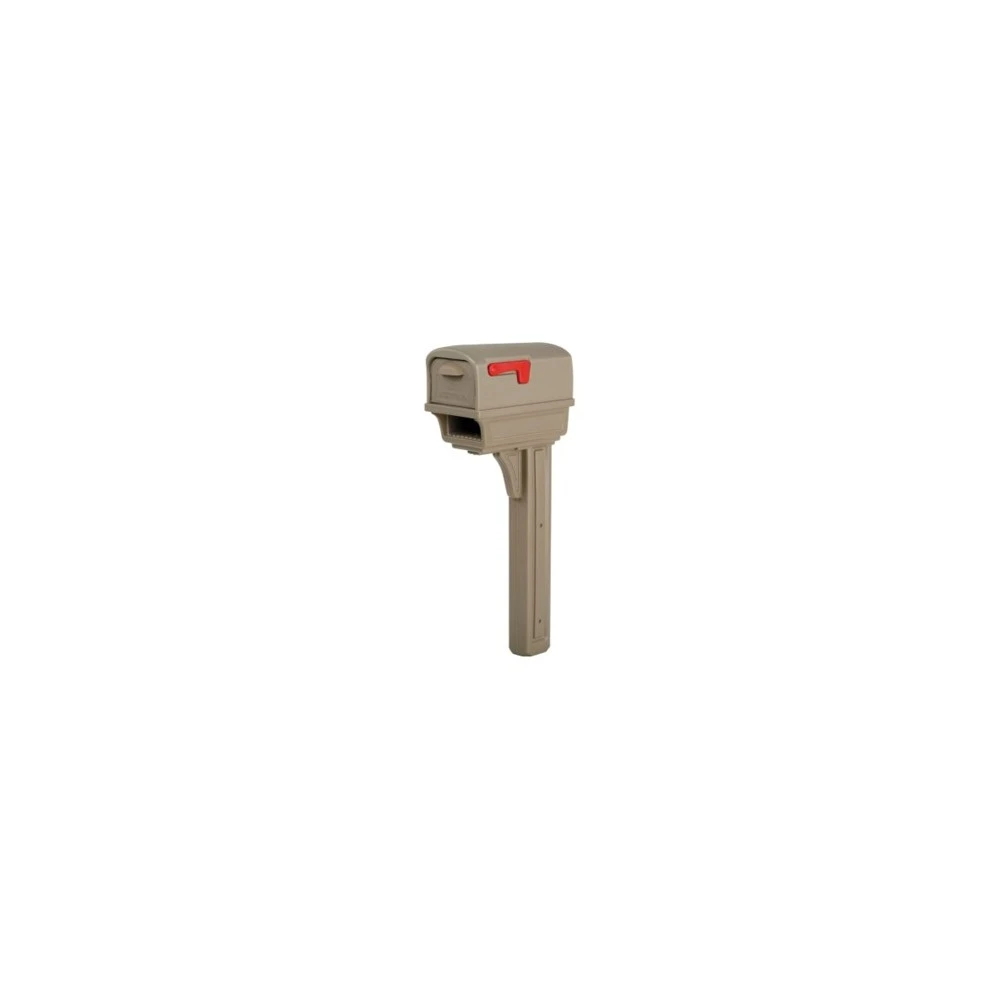 Gc1m Mocha All-in-one Mailbox And Post Combo - Durable Plastic Design
