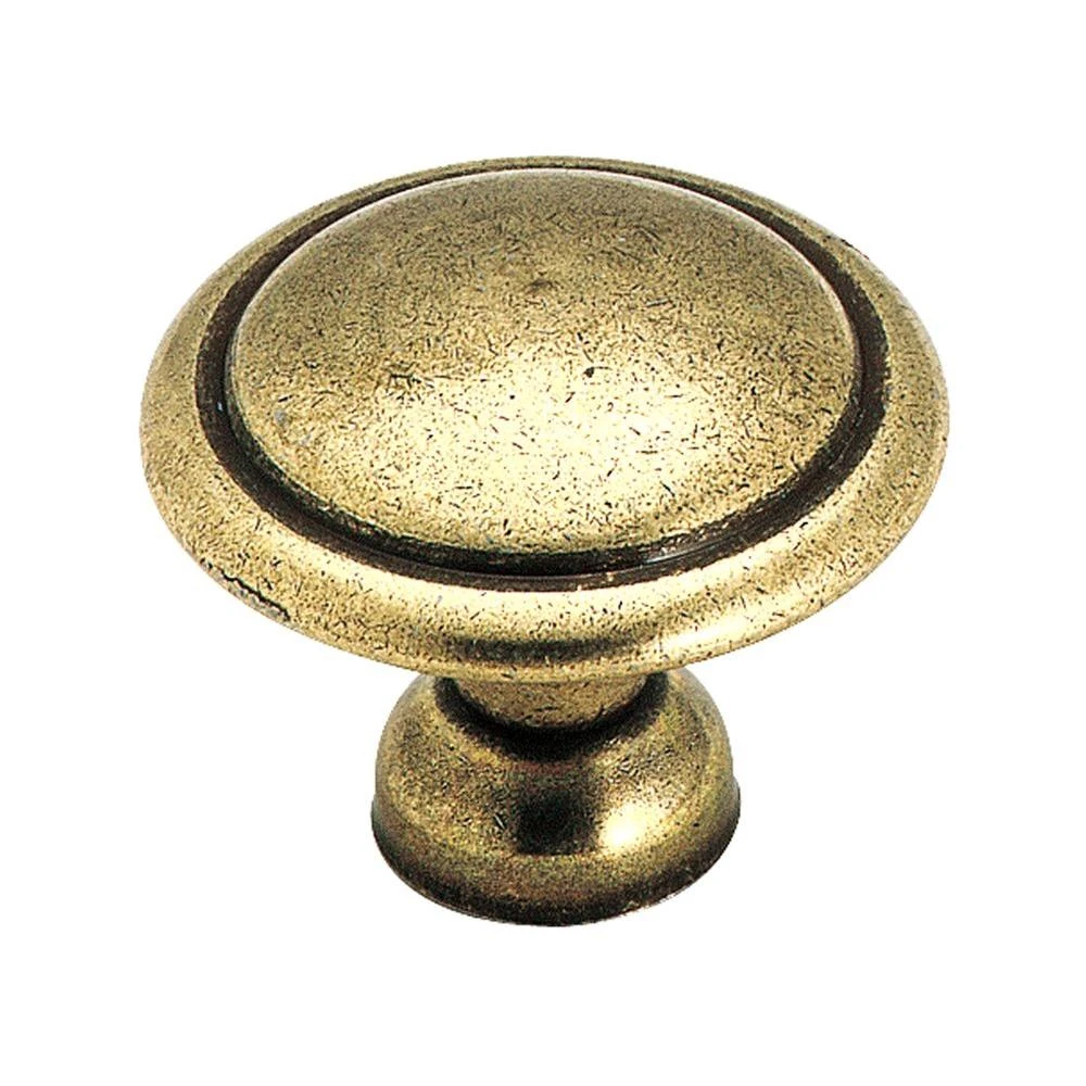 KNOB 1-3/8"RND BRND BRS