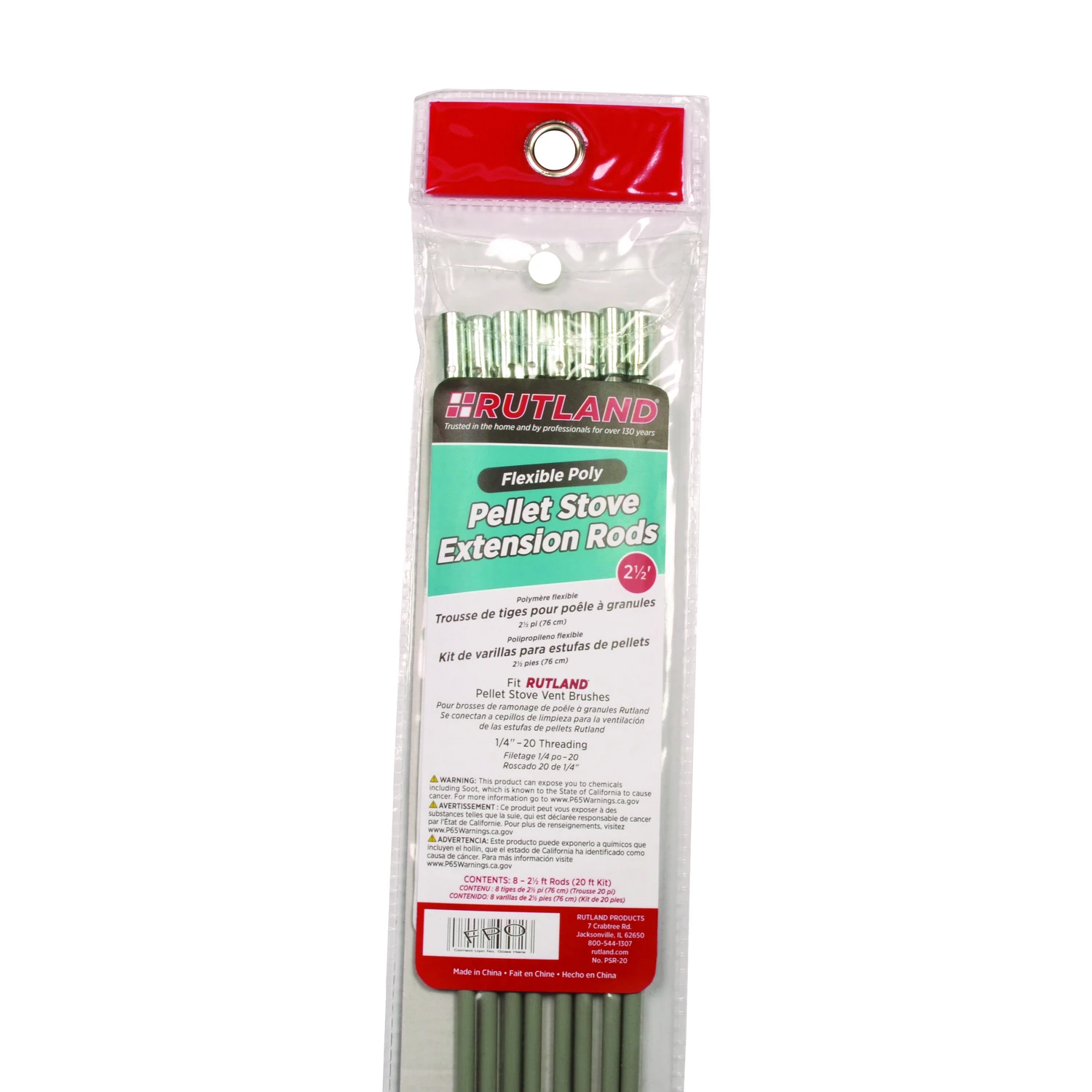 Psr-20 Flexible Pellet Stove Brush Rod Kit - 20 Ft. With Eight 2.5 Ft. Rods