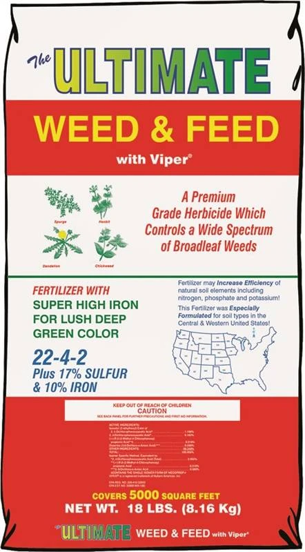 Weed & Feed With Viper, 22-4-2, Covers 5,000-Sq.-Ft.