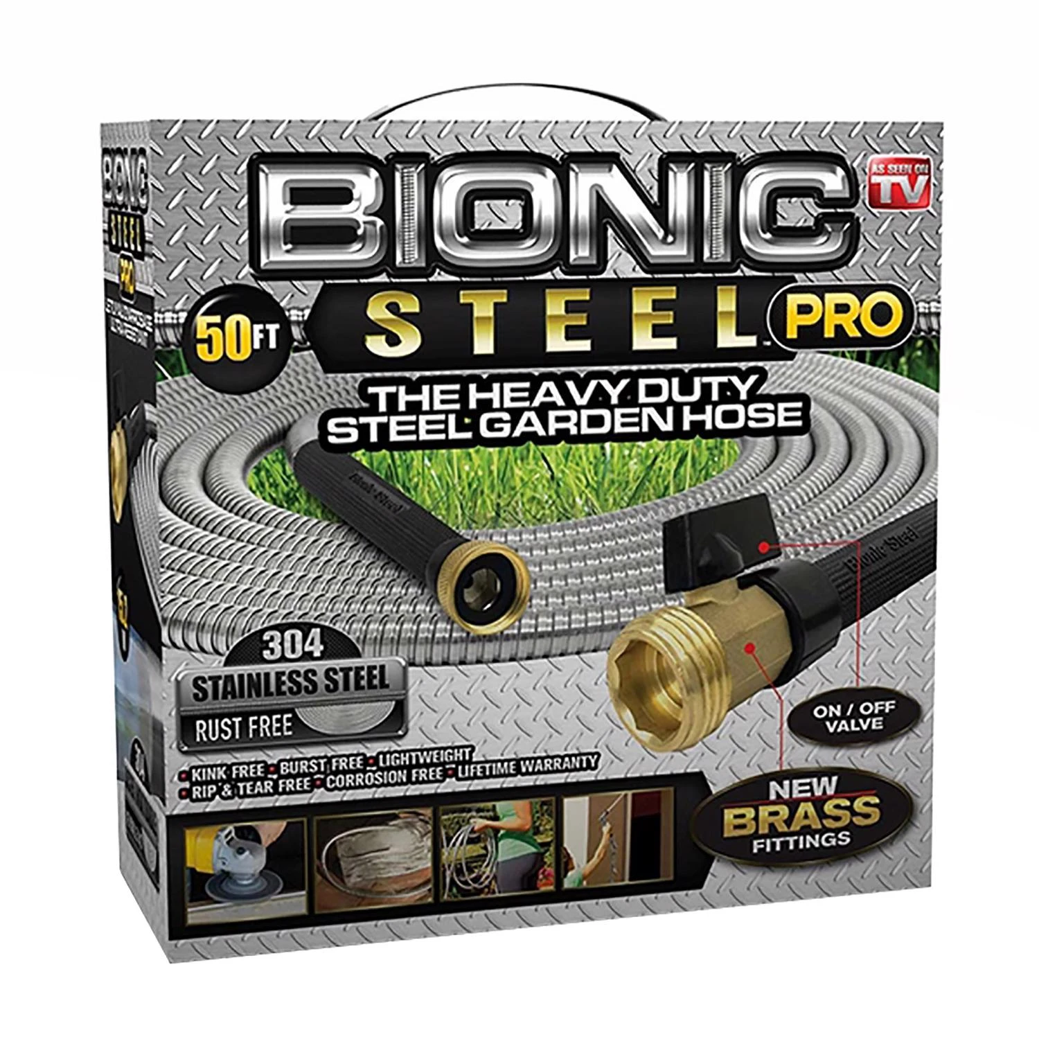 Pro 5/8 In. Dia. X 50 Ft. L. Heavy-duty Stainless Steel Garden Hose