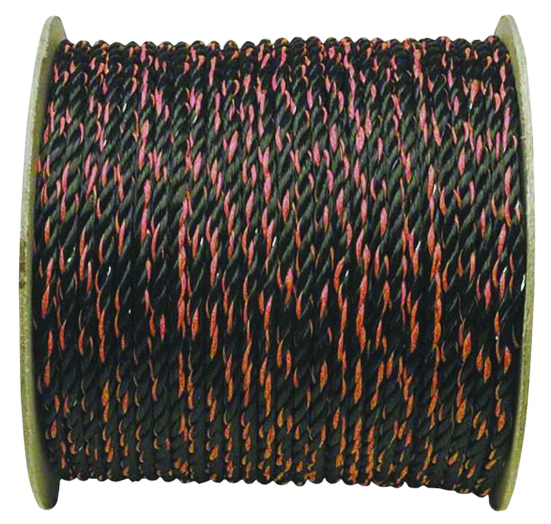 3/8-inch X 600-foot Twisted Poly Truck Rope - Black/orange
