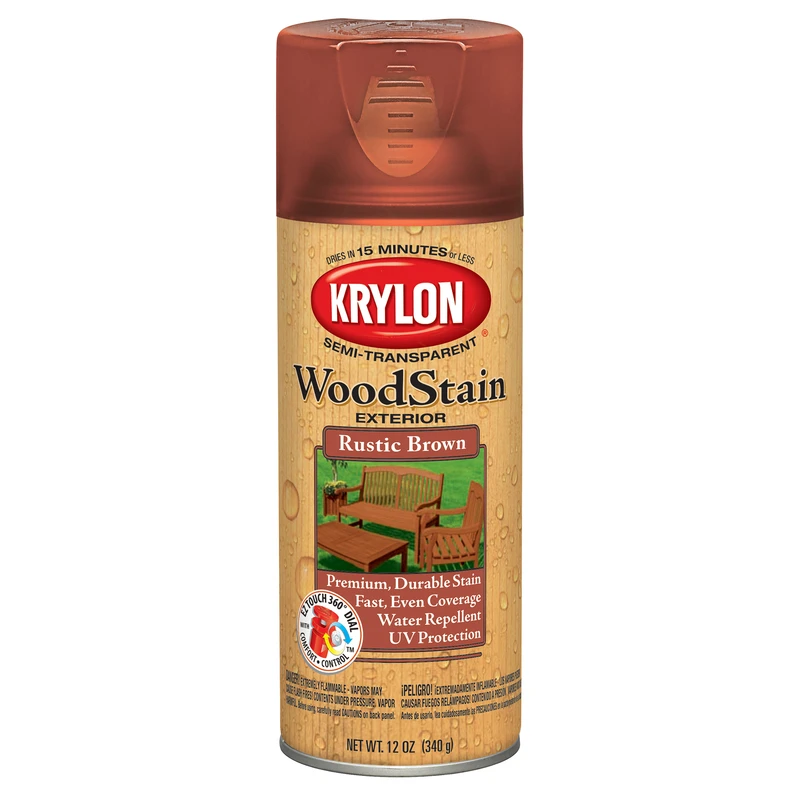 Semi-transparent Rustic Brown Oil-based Wood Stain Spray 12 Ounce