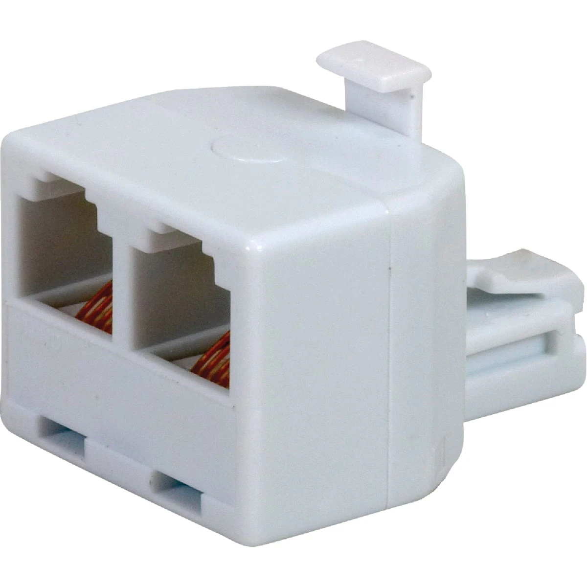 White Duplex Modular Jack 2-line Phone Splitter Tp257whr