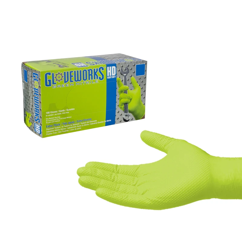 Nitrile Gloves, Heavy-Duty, Green, XXL, 100-Ct.