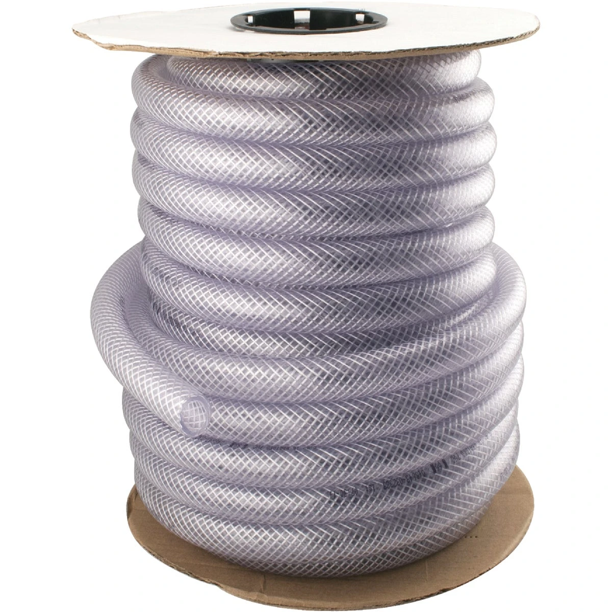 Clear Braided PVC Vinyl Tubing, FDA Grade, Five Eighths Inch Inner Diameter by Seven Eighths Inch Outer Diameter, Seventy Five Feet Length