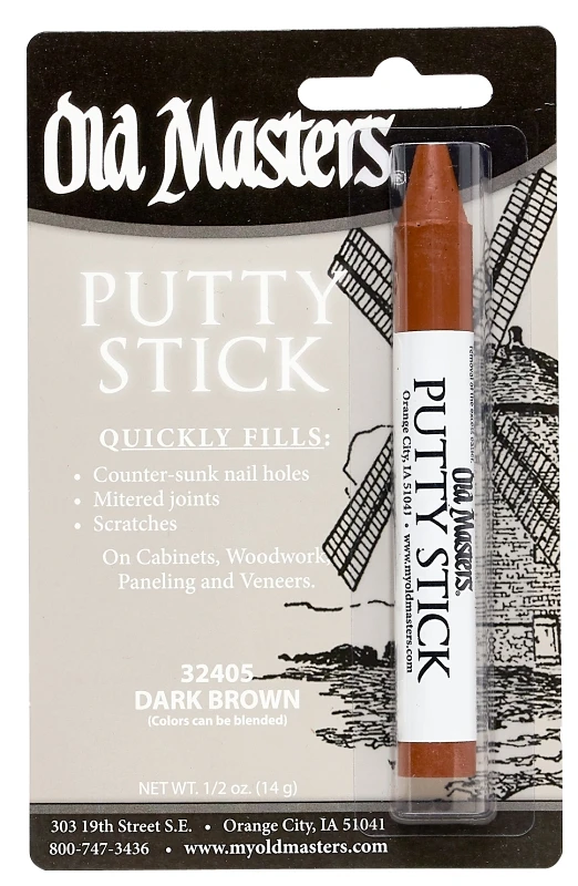 Dark Brown Putty Stick, 1/2 Oz, Model 32405 For Wood Repair