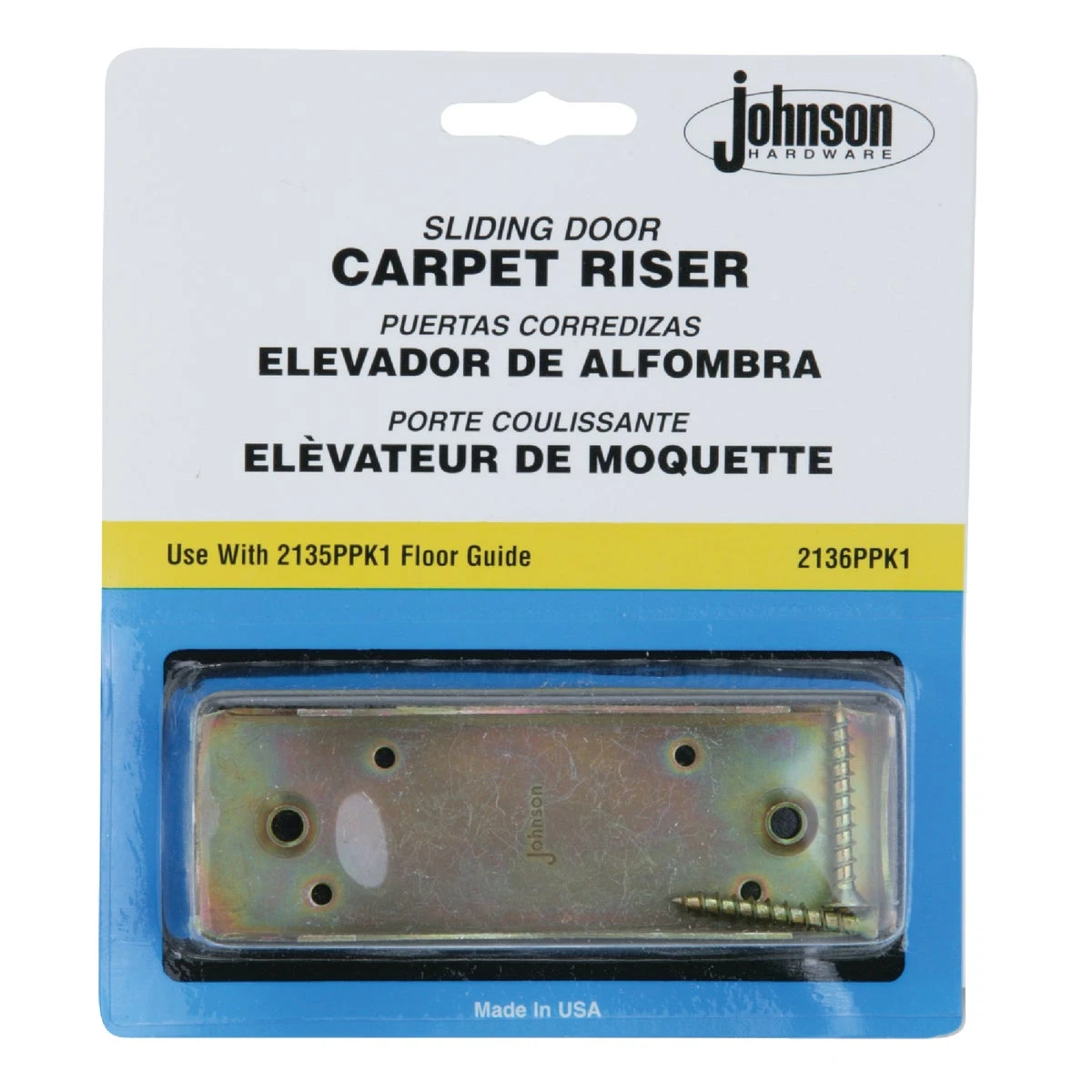 1/2" X 4" Bypass Door Carpet Riser Model 2136ppk1