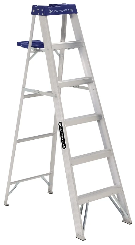 As2106 6 Ft Aluminum Step Ladder, 250 Lb Capacity, Type I Duty Rating