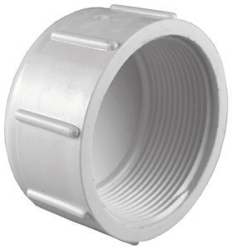 Schedule 40 Threaded Pipe Cap, White, 3 In. FPT