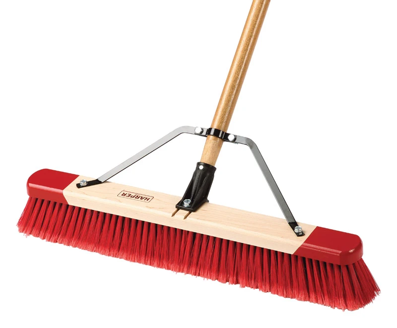 Push Broom for Medium Debris, 24 Inch Wide Bristle Head