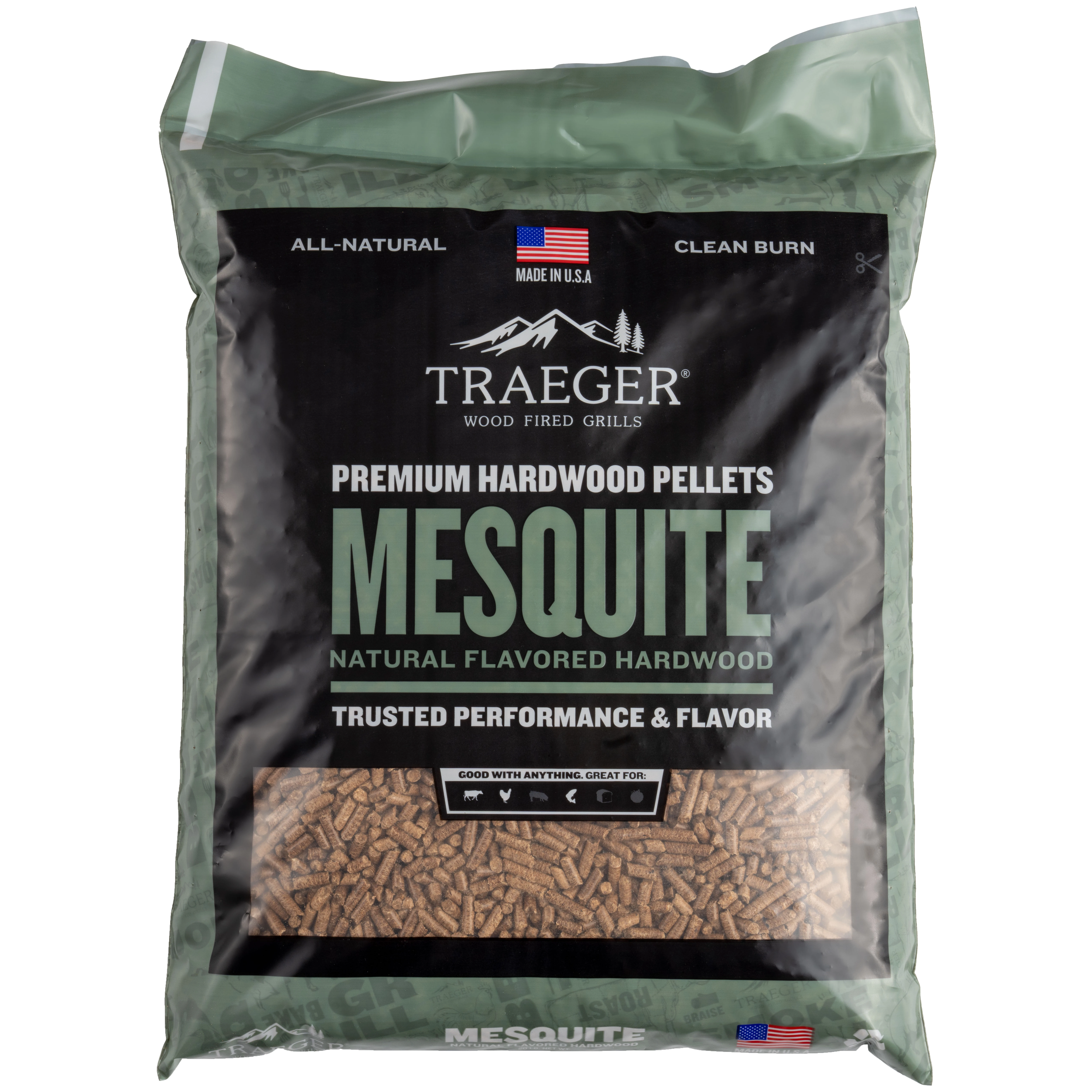 Bear Mountain Bbq Premium Mesquite Wood Pellets 20 Lb. Fk17