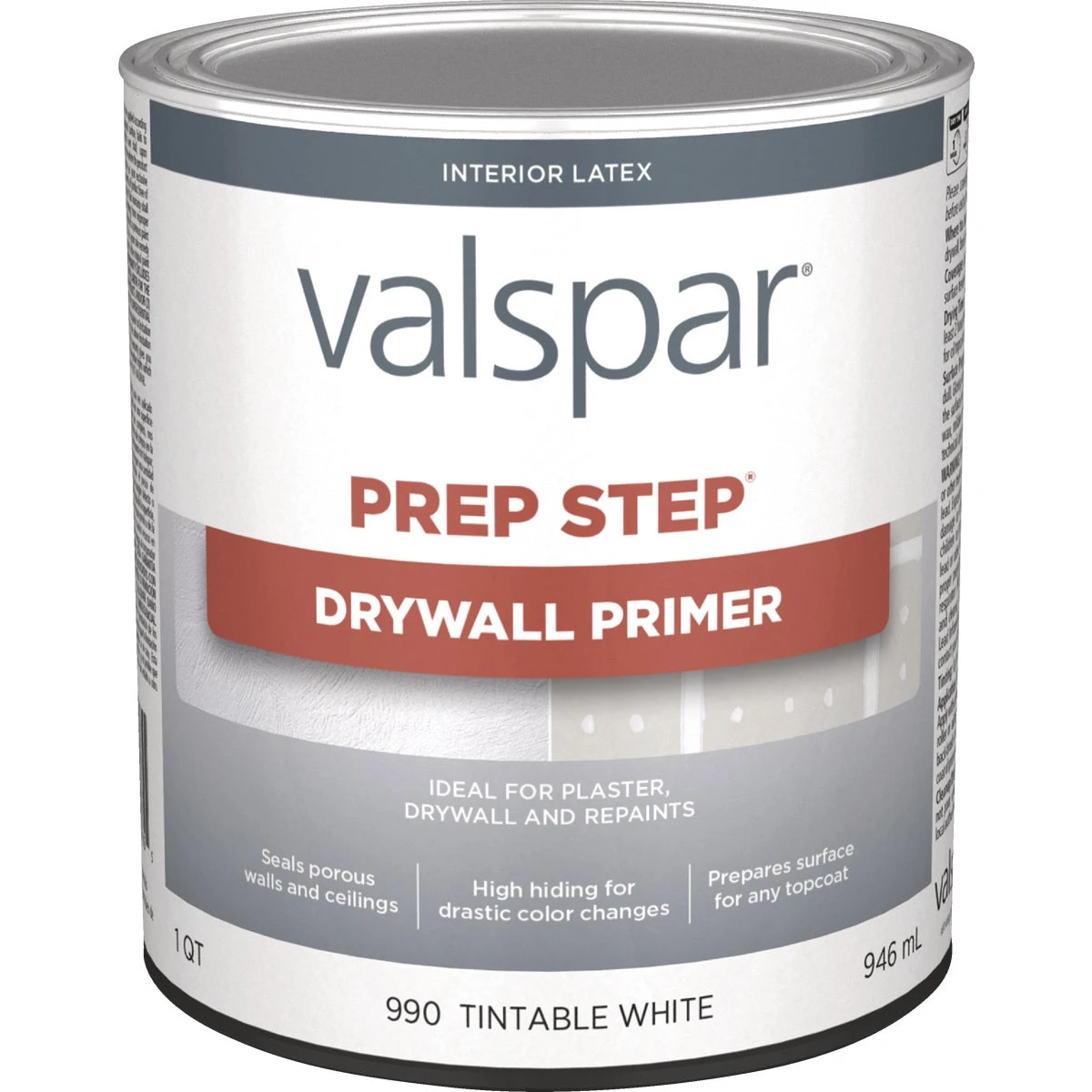 Prep Step Drywall Primer, White, 1 Quart - Fast Drying Latex Primer
