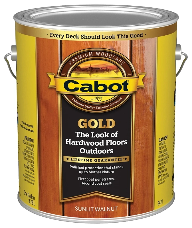 Gold Exterior Stain, Sunlit Walnut, 1 Gallon - Ultimate Protection