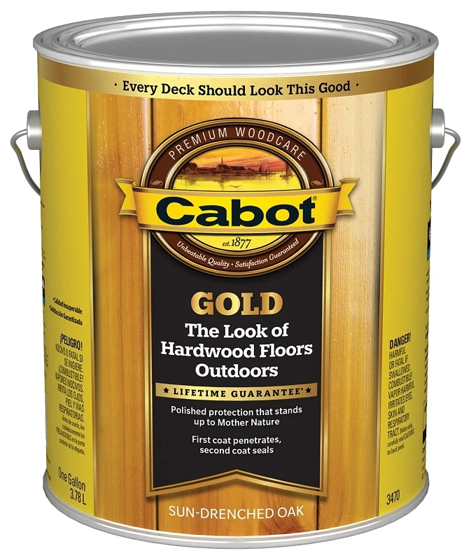 Gold Exterior Stain, Sun-drenched Oak, 1 Gallon, Model 140.0003470.007