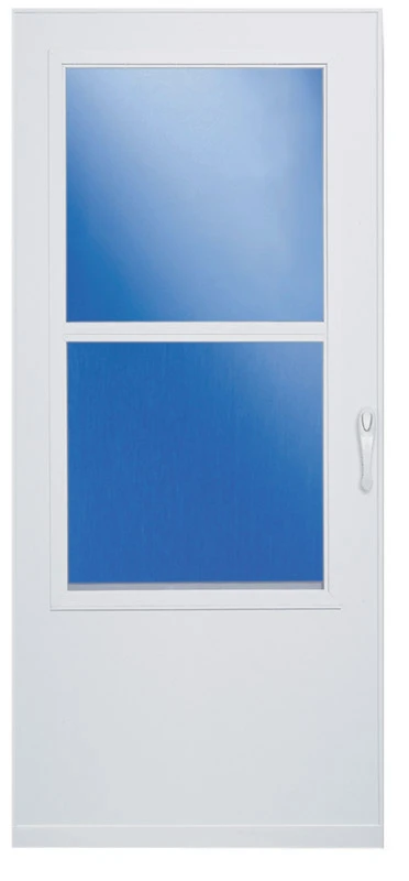 White Aluminum Storm Door with Solid Wood Core, 32 Inches by 81 Inches