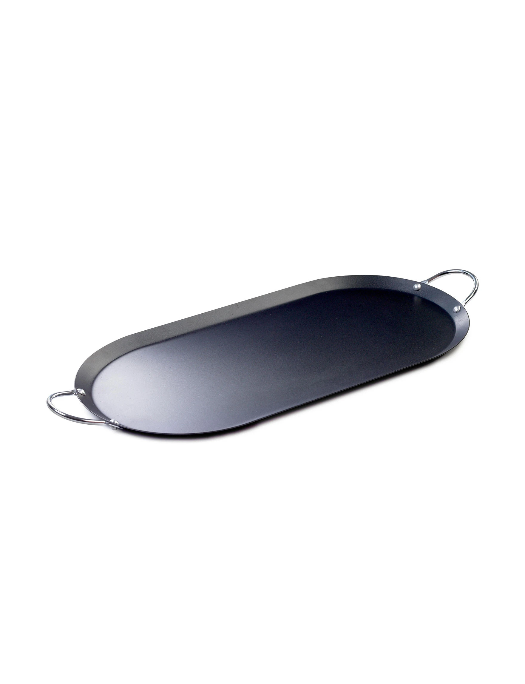 17 Inch Oval Carbon Steel Nonstick Comal with Metal Handles