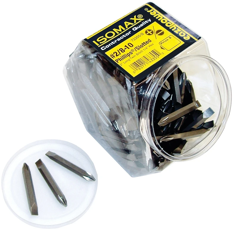 003555 Double Ended Insert Bit #2 Drive Phillips/slotted 1/4 In Hex Shank 100 Pk