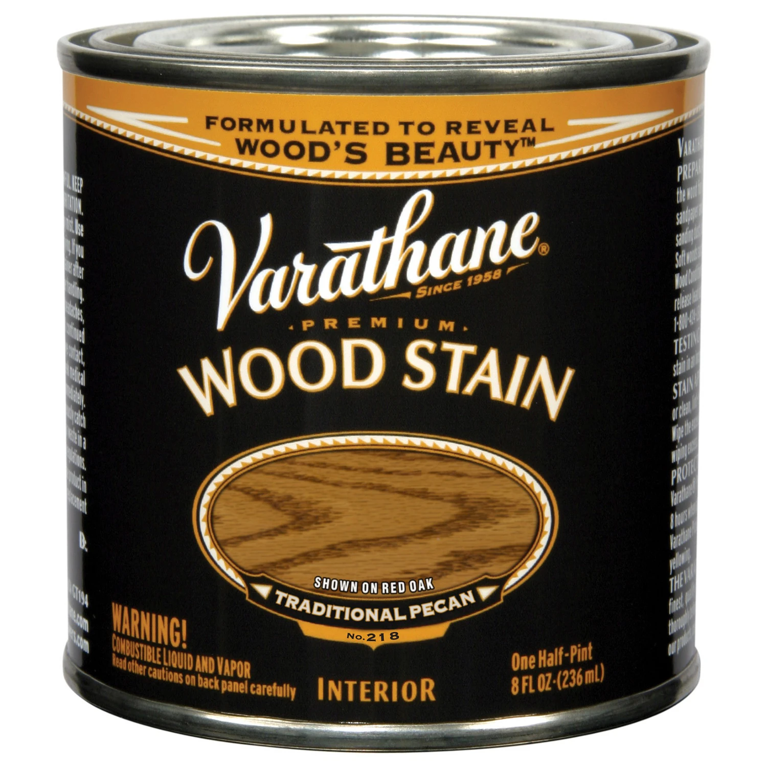 Traditional Pecan Oil-based Wood Stain, 0.5 Pint, Model 211790