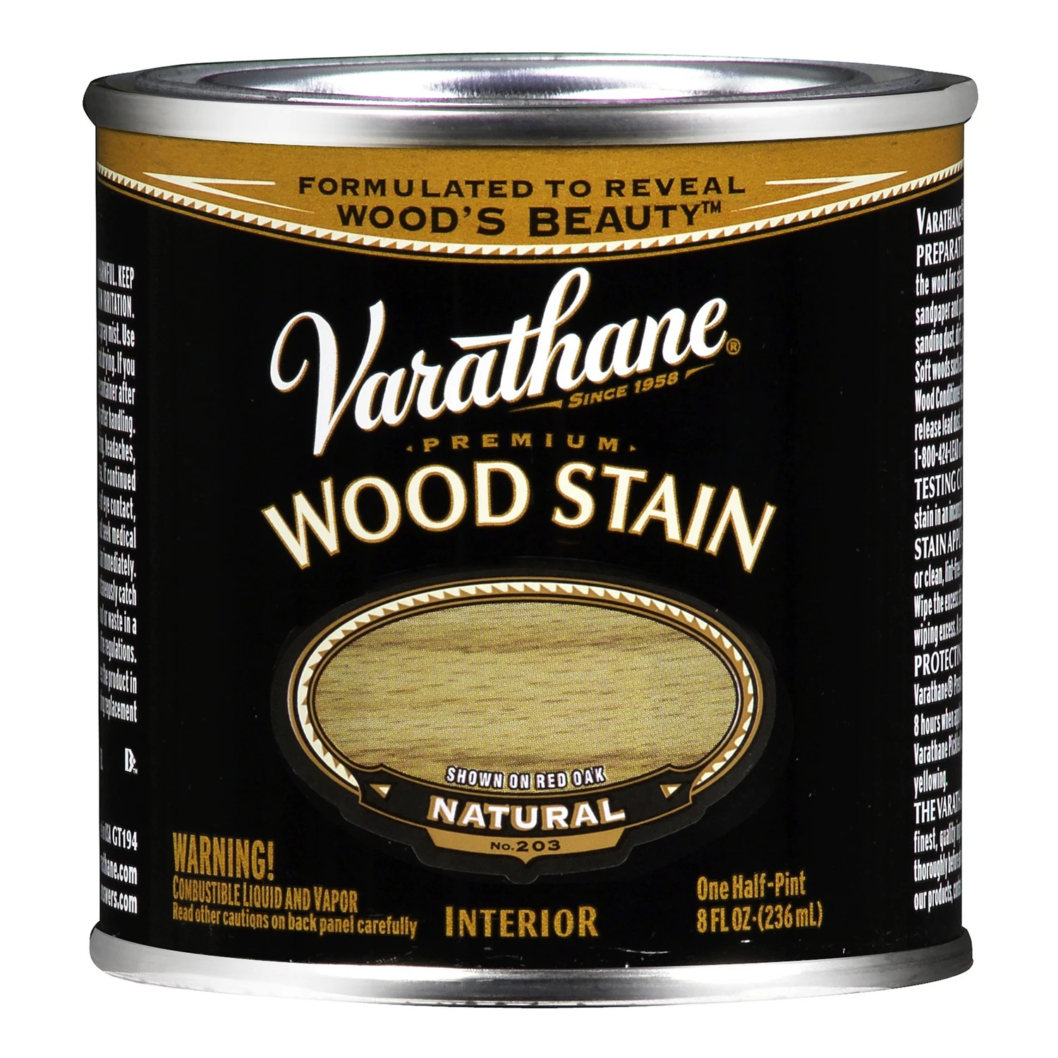 Premium Semi-transparent Natural Oil-based Wood Stain 0.5 Pint