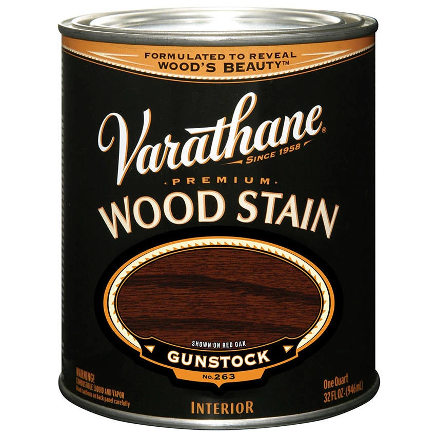 Gunstock Premium Oil-based Interior Wood Stain, Quart - Deep Penetration & Clear Color