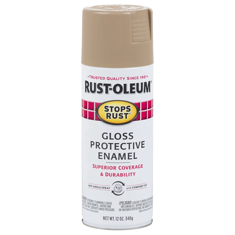 249032 Stops Rust Gloss Khaki Protective Enamel Spray Paint, 12 Oz Can