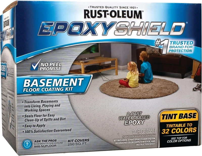 225446 Epoxyshield Basement Floor Coating Kit, Tint Base, 1-gallon
