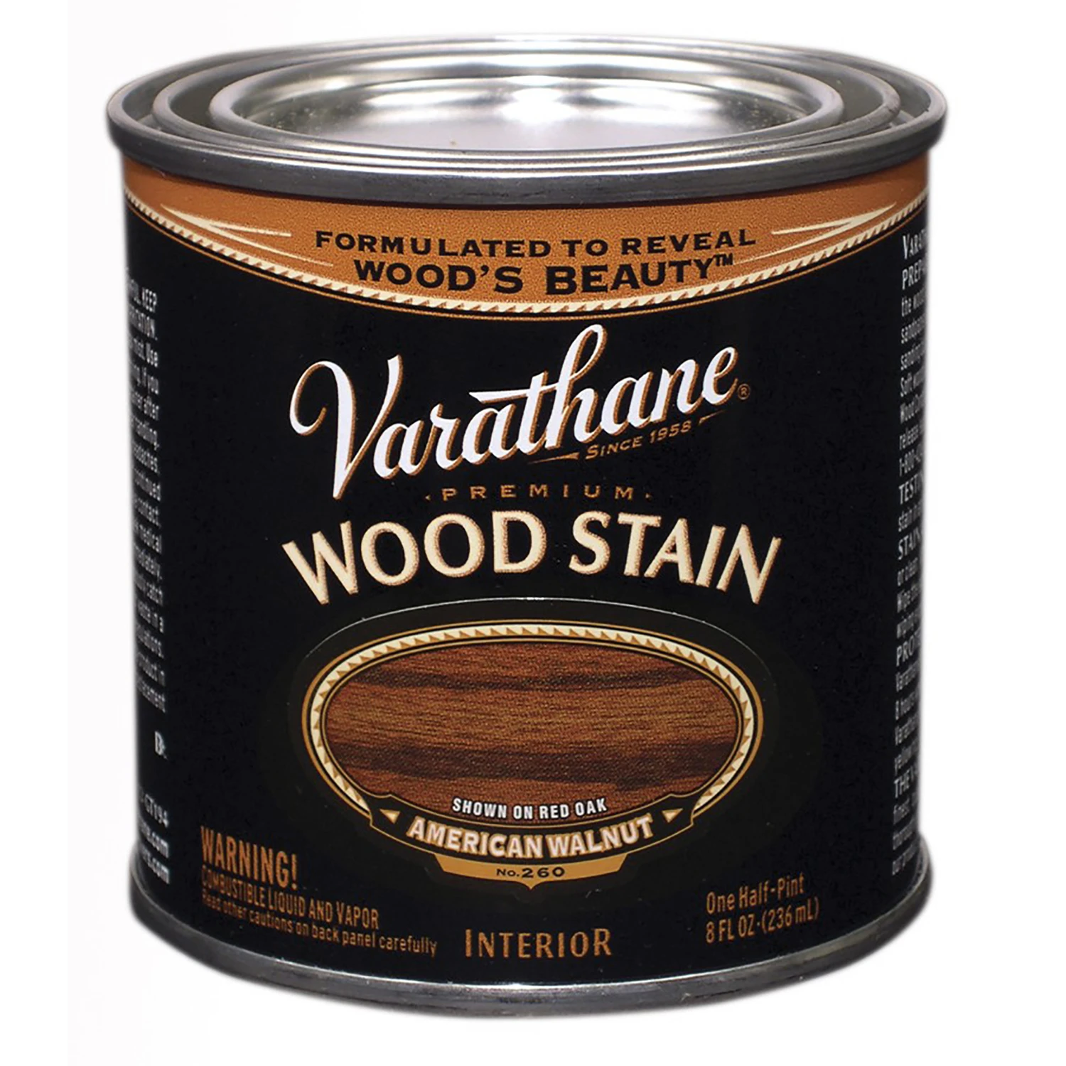 Premium Semi-transparent American Walnut Oil-based Wood Stain 0.5 Pint