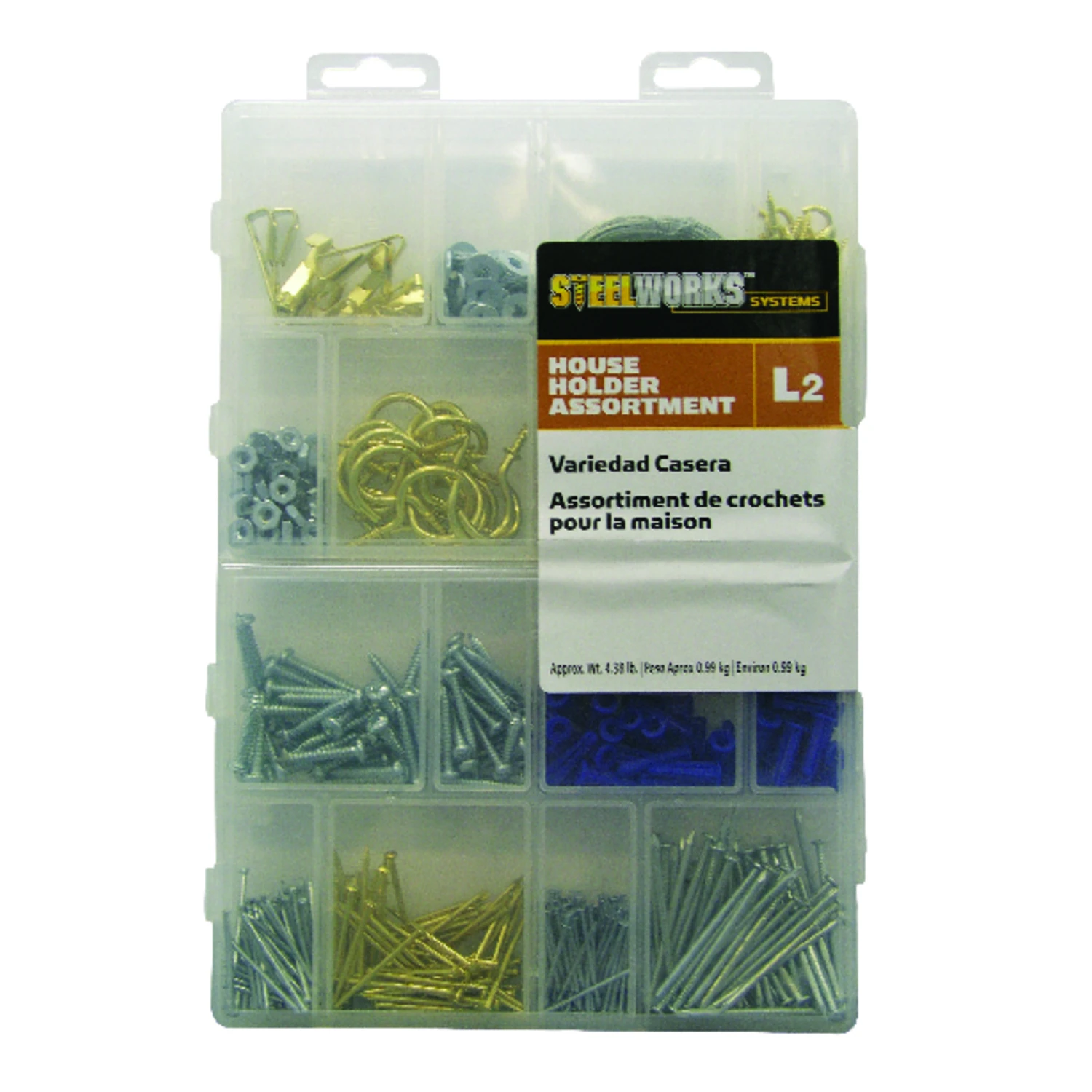 Hillman STEELWORKS L2 Brass-Plated Brass House Holder Kit 50 lb. 1 pk Assorted