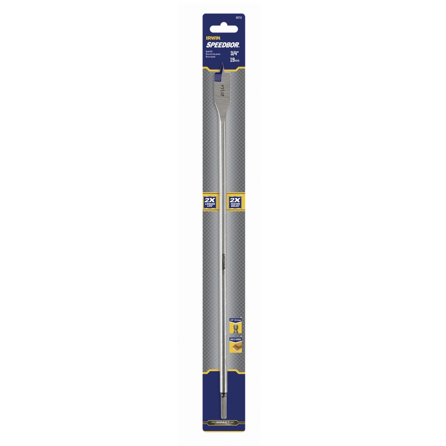 3/4 In. X 16 In. Carbon Steel Spade Bit With Hex Shank