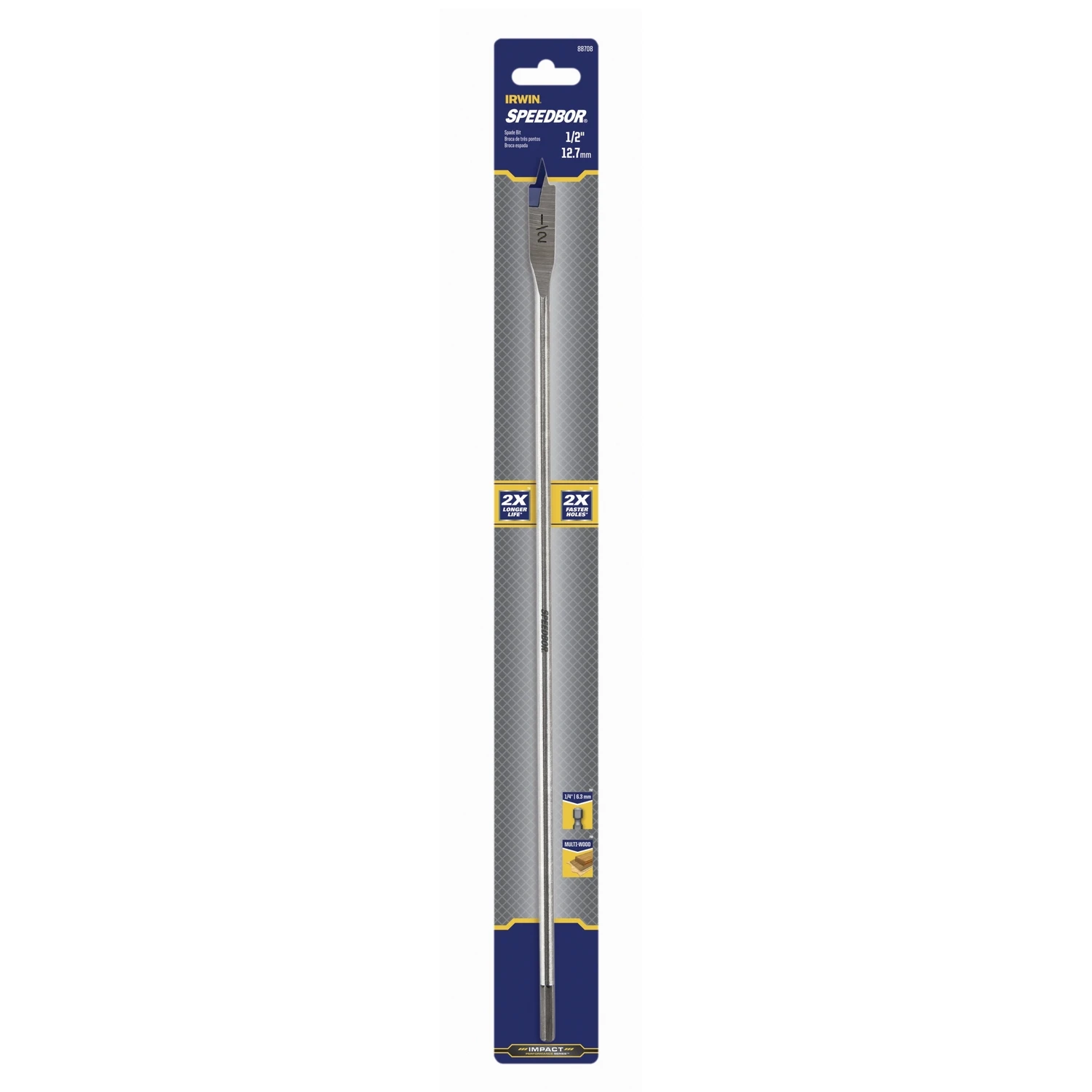 Speedbor 1/2 In. X 16 In. Carbon Steel Spade Bit With Hex Shank