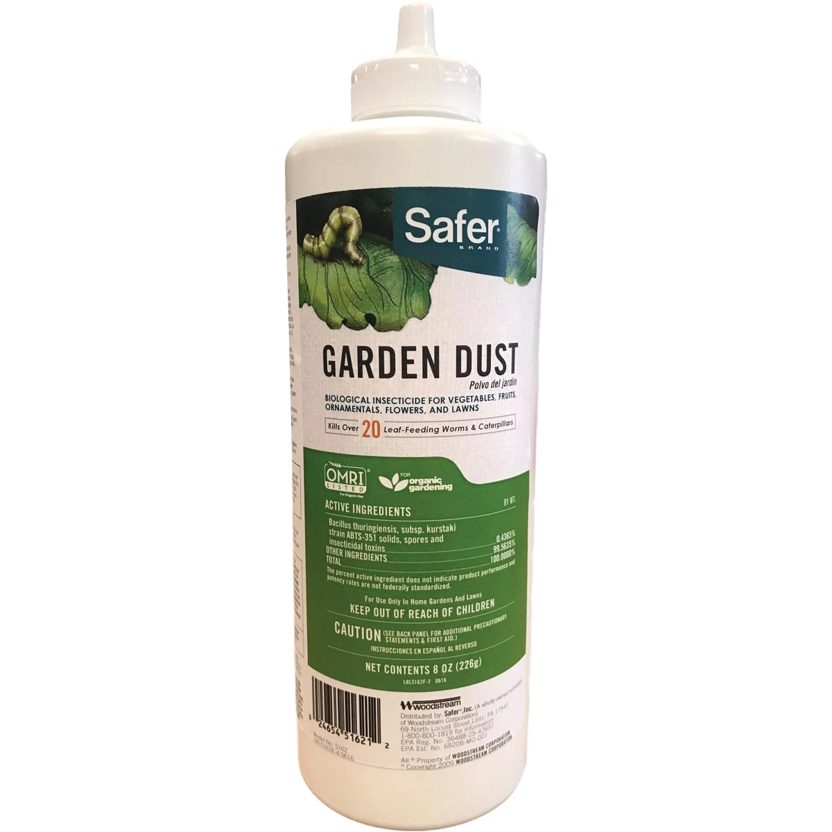 Garden Dust Caterpillar Killer, 8 Oz. Biological Insecticide For Organic Gardening