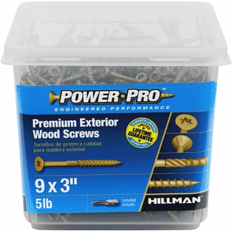 HILLMAN Power Pro No. 9 in. X 3 in. L Bronze Star Flat Head Premium Deck Screws 5 lb 373 pk