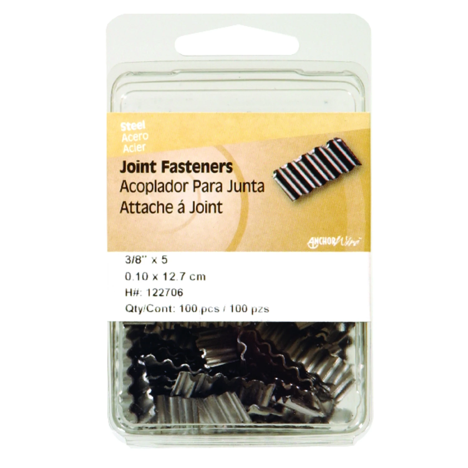 122707 1/2 In. Galvanized Steel Joint Fastener, 100 Pk, Spiral Shank